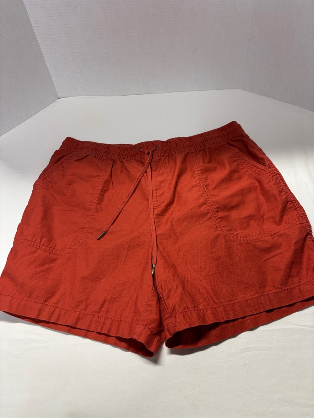 Tahari Rust Drawstring Waist Shorts